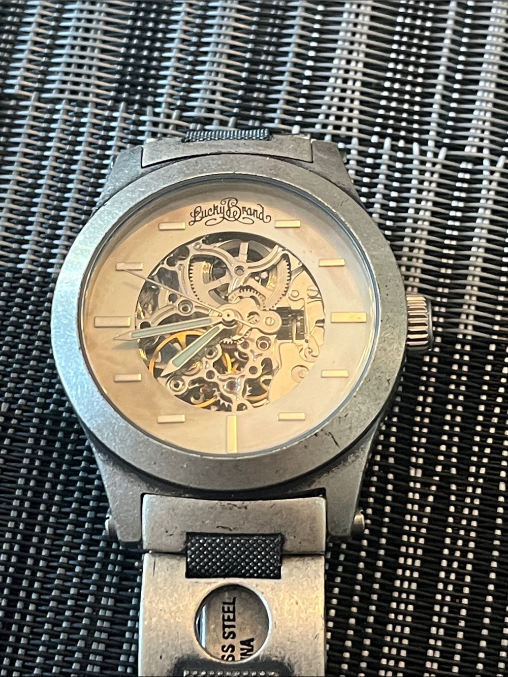 Lucky Brand Men's Skeleton Watch in Silver and Gold Tones
